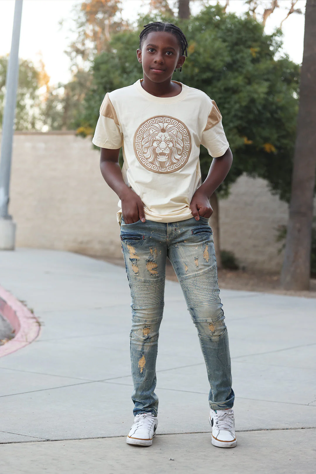 B103 Makobi Kids Leone Tee - Natural - Image 3