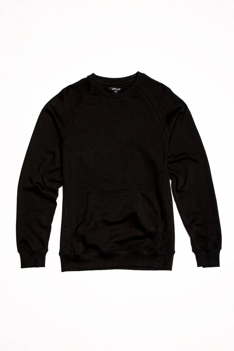 CityLab - Terry Fleece Raglan, Crew - Black | Black - Image 2