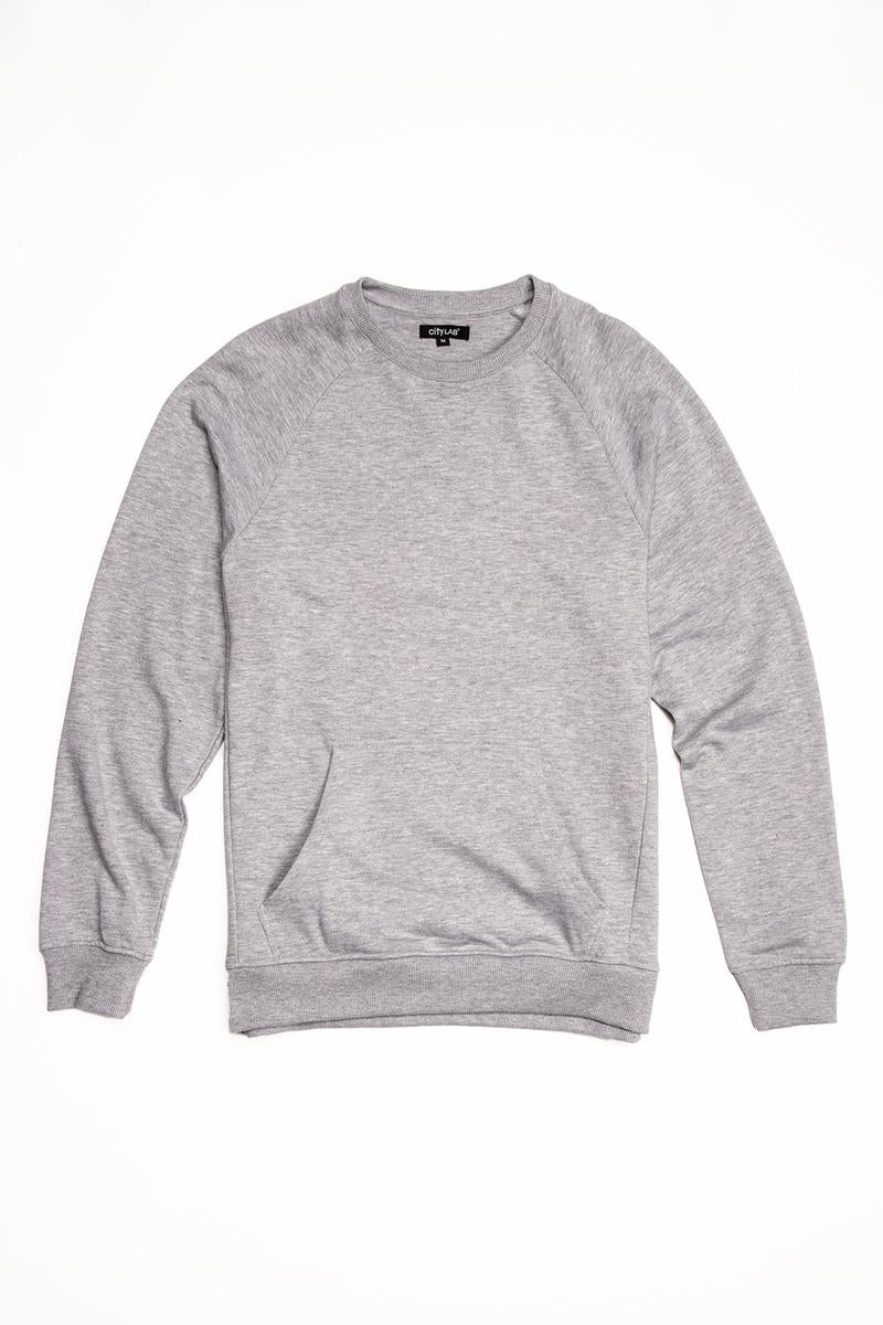CityLab - Terry Fleece Raglan, Crew - Gray | Gray - Image 2