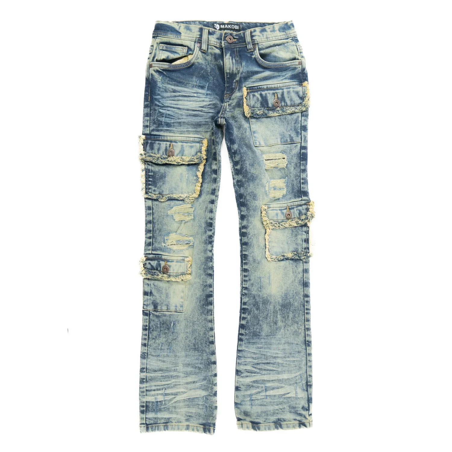 MAKOBI KIDS B1968 Cesare Stacked Jeans - Vintage