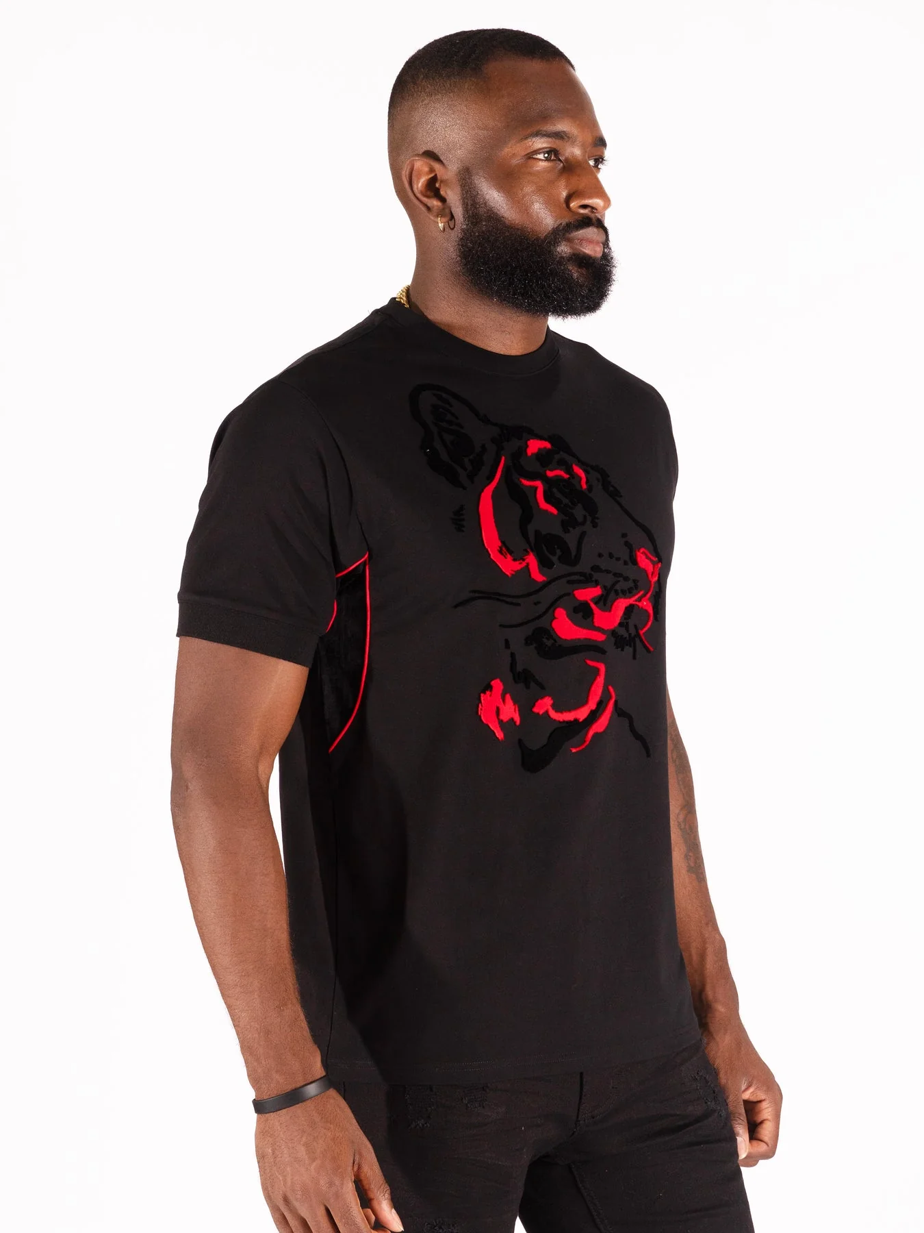 Makobi M358 Gabana Tiger Tee - Black - Image 2