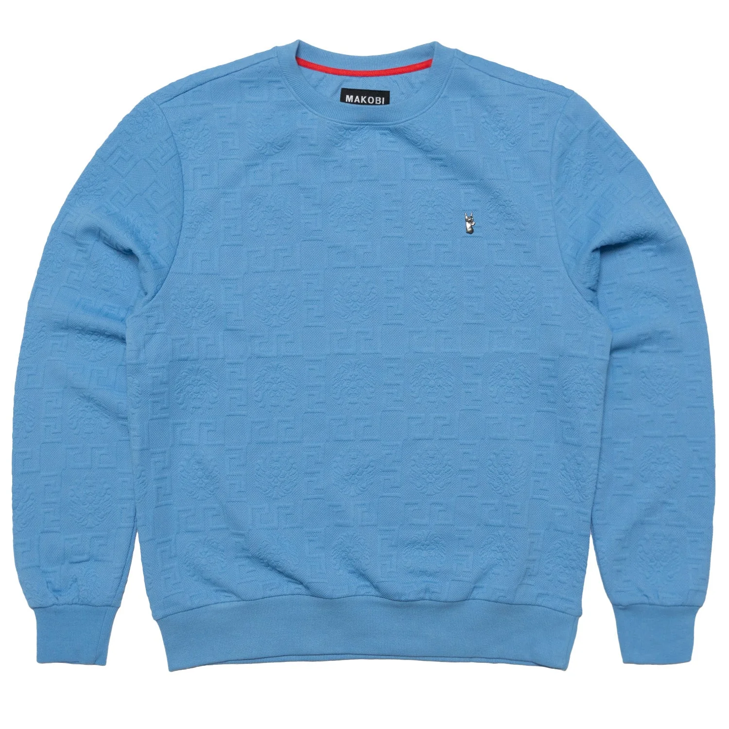Makobi M4232 Bianchi Jacquard Crewneck Sweatshirt - Blue