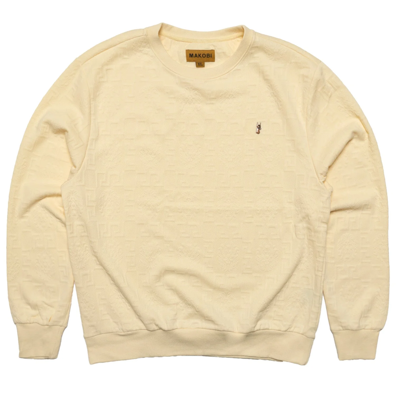 Makobi M4232 Bianchi Jacquard Crewneck Sweatshirt - Natural