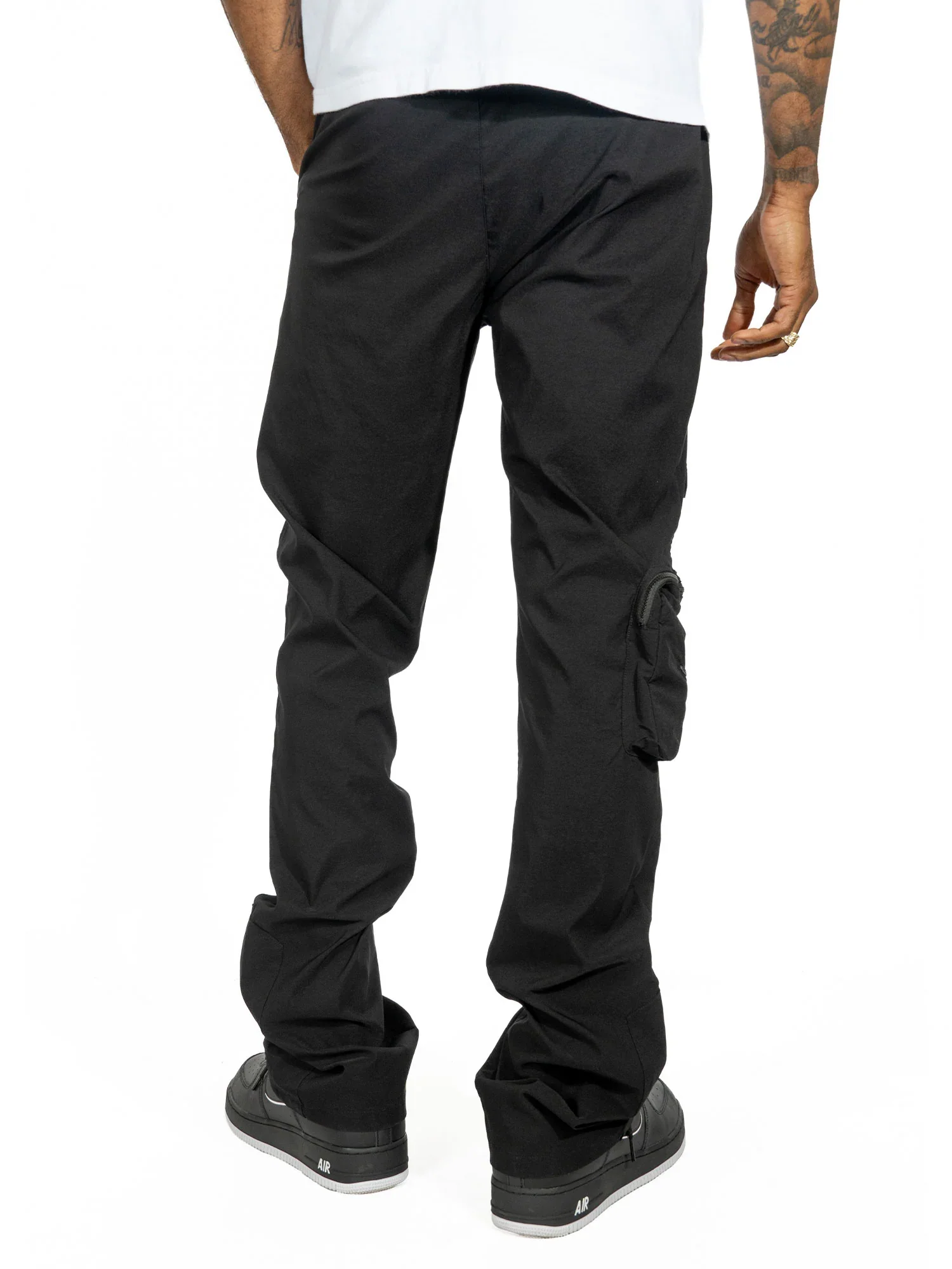 MAKOBI Sartoni Nylon Stacked Pants - Black-(M1625) - Image 4