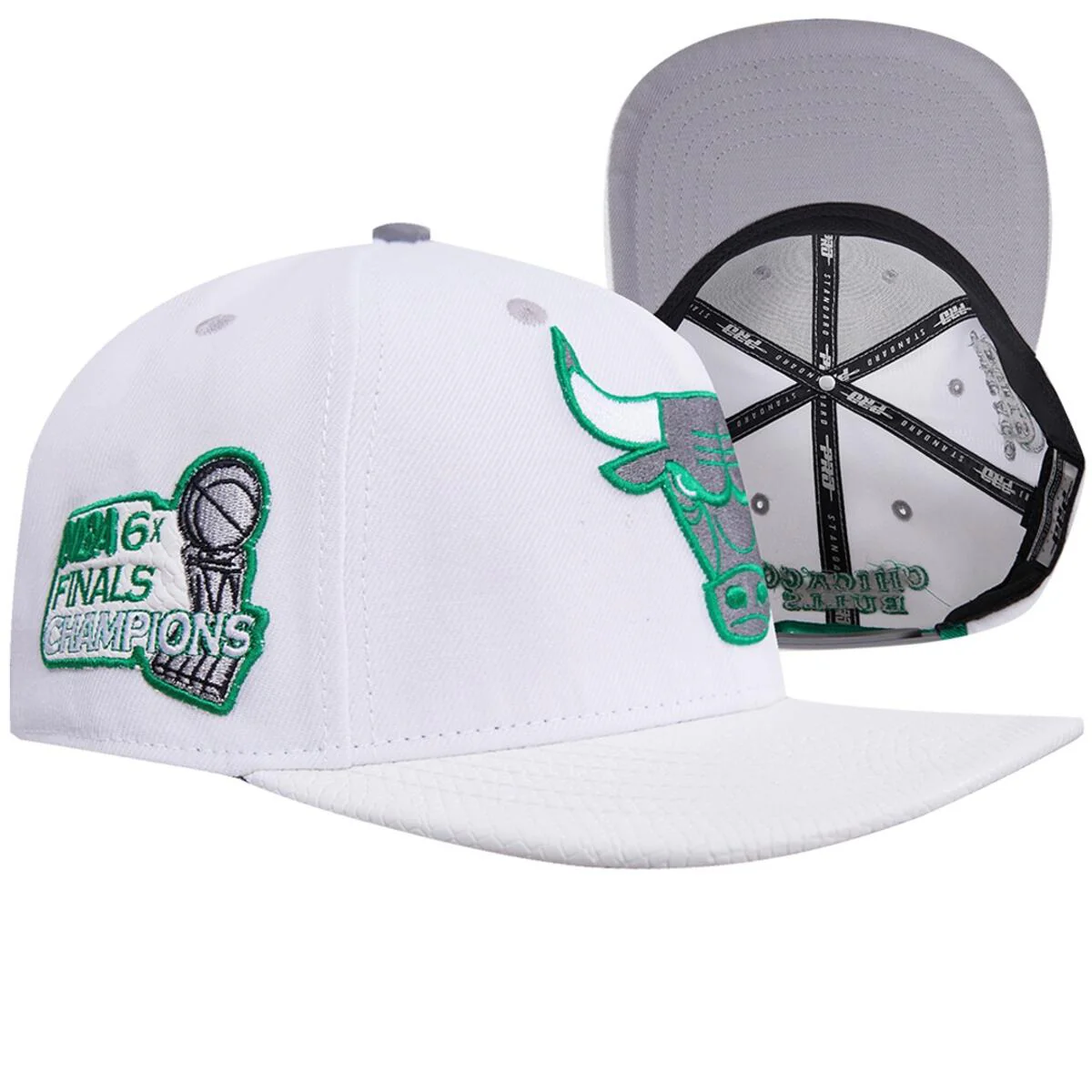 Pro Standard - Chicago Bulls Two Tone Leather Brim Snapback Hat - Image 9