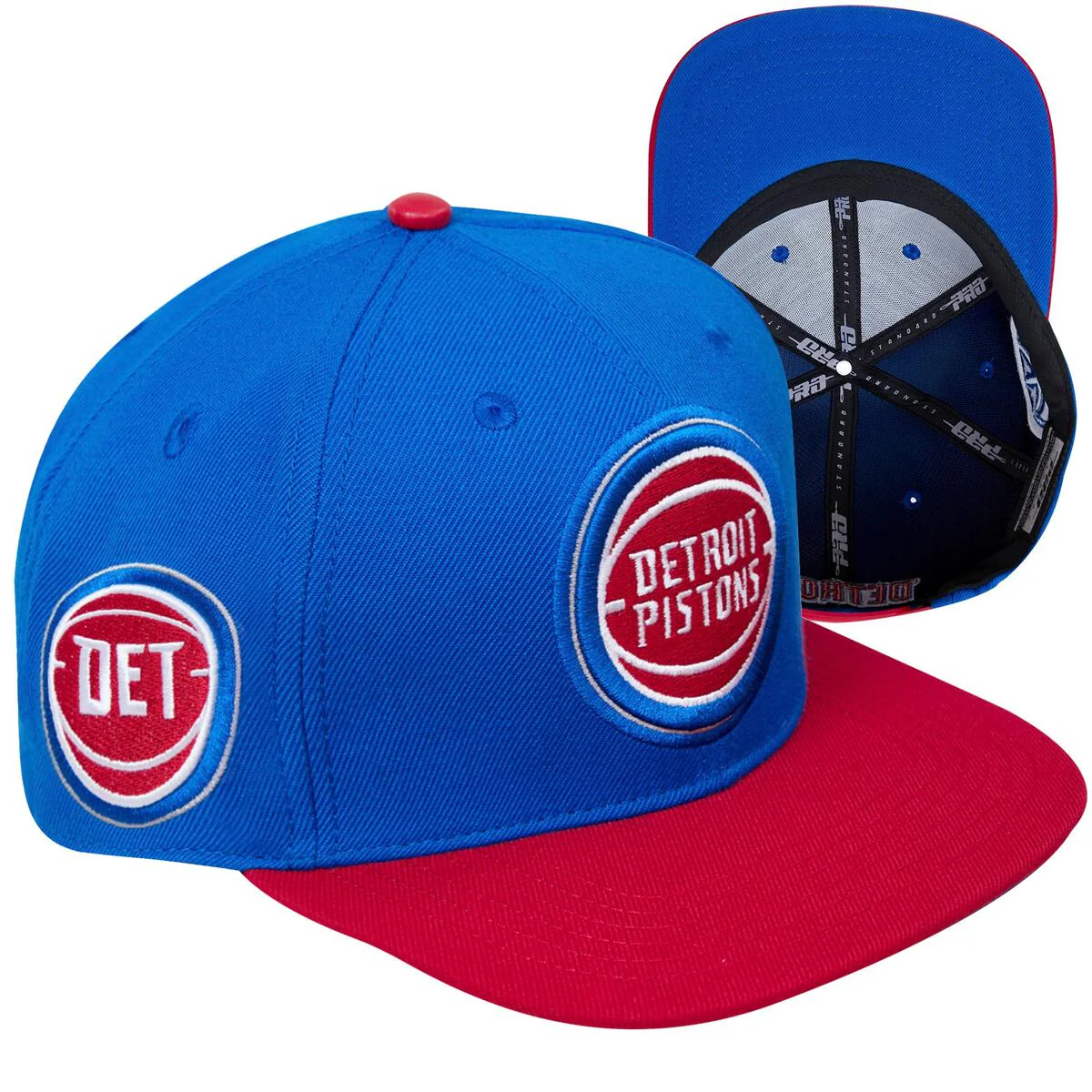 Pro Standard - Detroit Pistons Retro Classic Primary Logo Wool Snapback Hat - Image 8